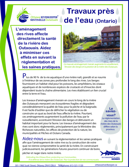 Travaux près de l’eau – Ontario