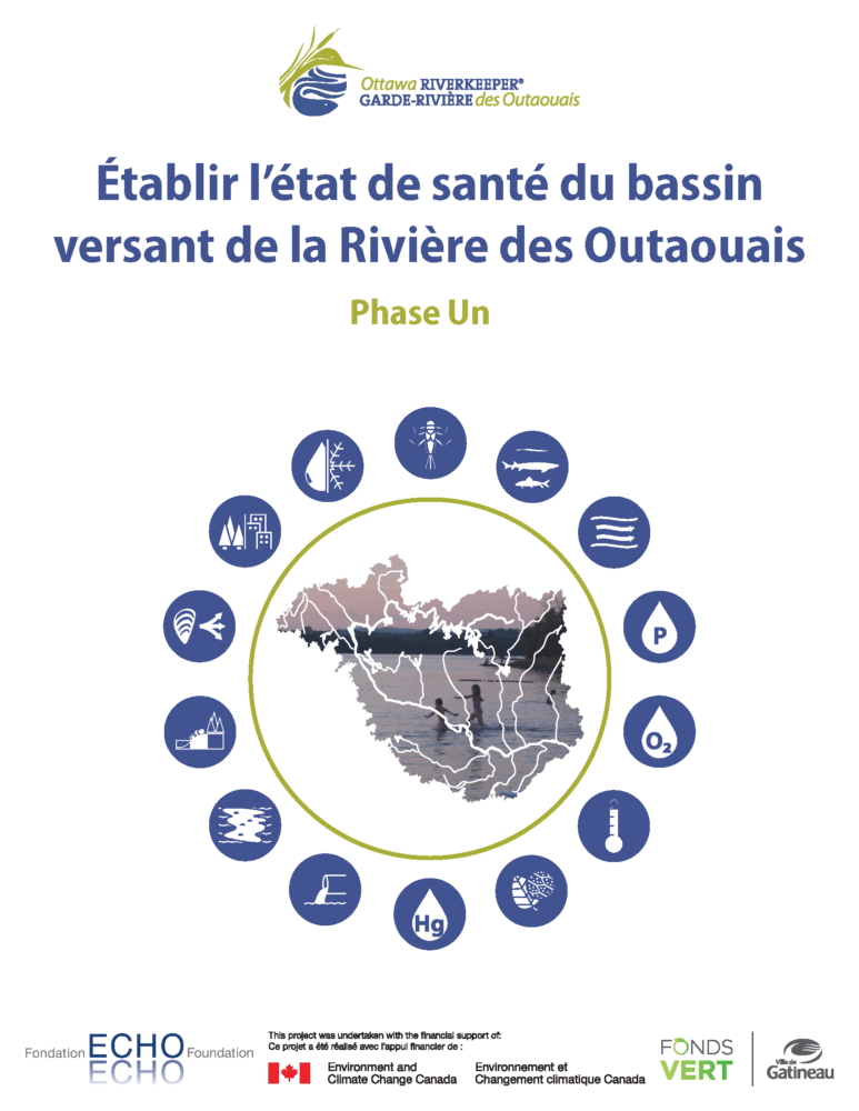 Établir l'état de santé du bassin versant de la Rivière des Outaouais : Phase Un