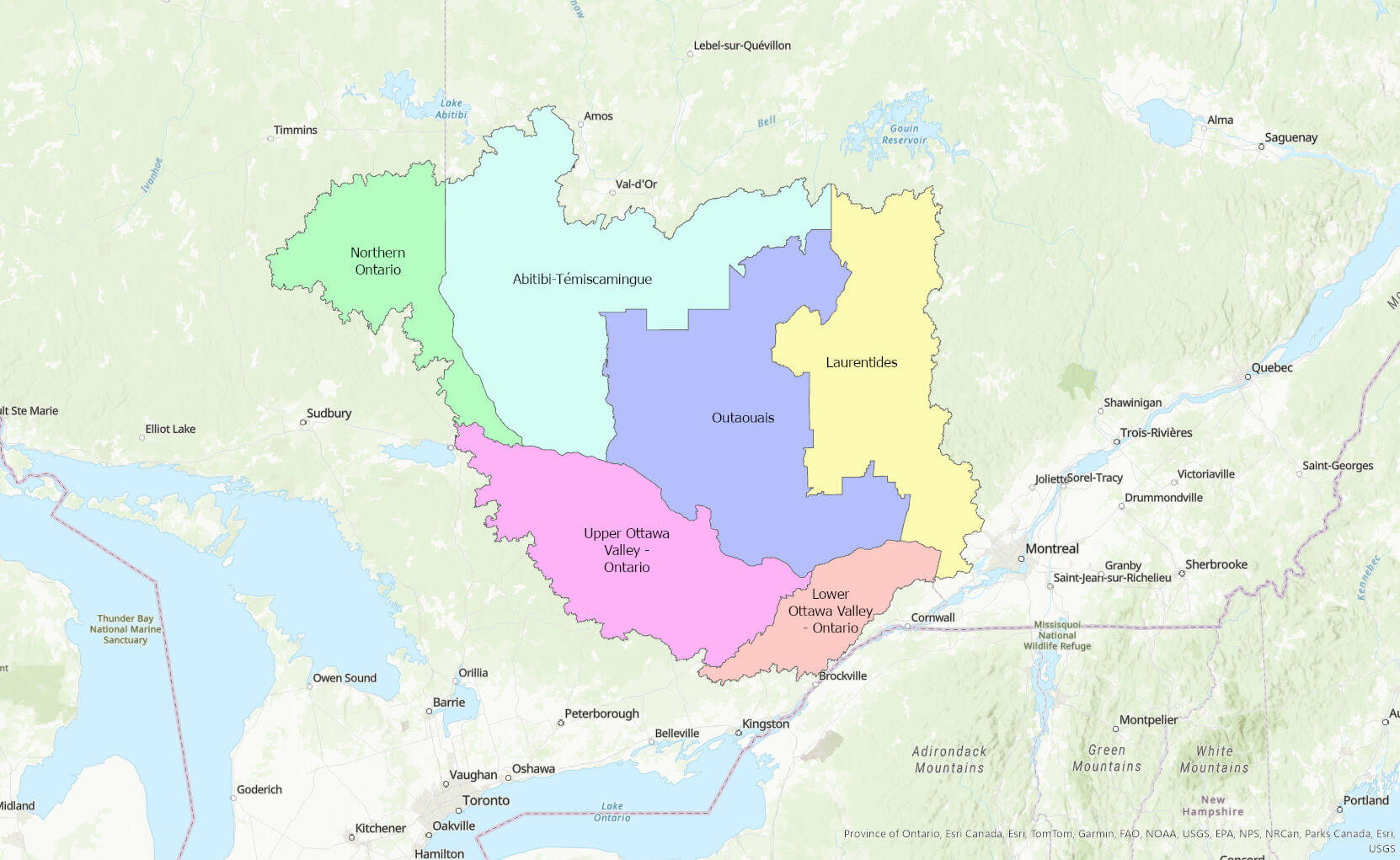 Invasive Species Regional Selection – French